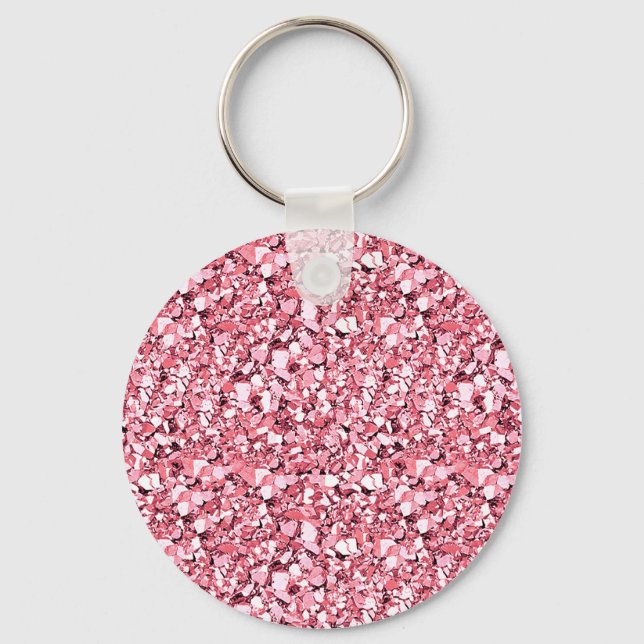 Druzy crystal - rose quartz pink keychain (Front)
