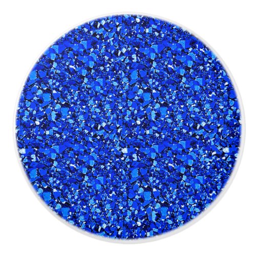 Druzy crystal _ sapphire blue ceramic knob