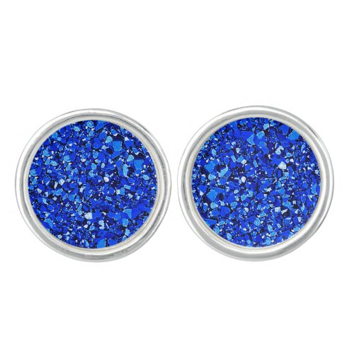 Druzy crystal _ Sapphire blue Cufflinks