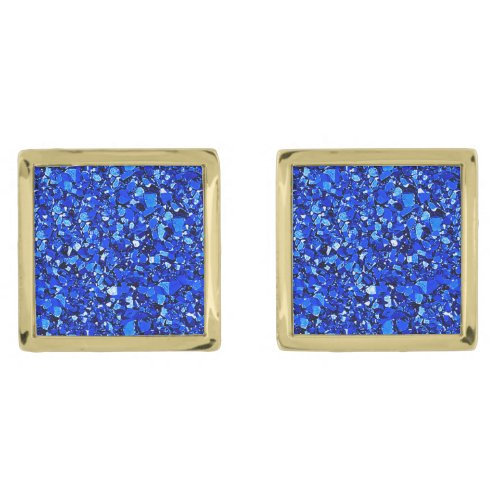 Druzy crystal _ sapphire blue cufflinks