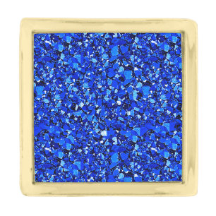 Druzy crystal - sapphire blue gold finish lapel pin