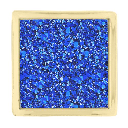 Druzy crystal _ sapphire blue gold finish lapel pin