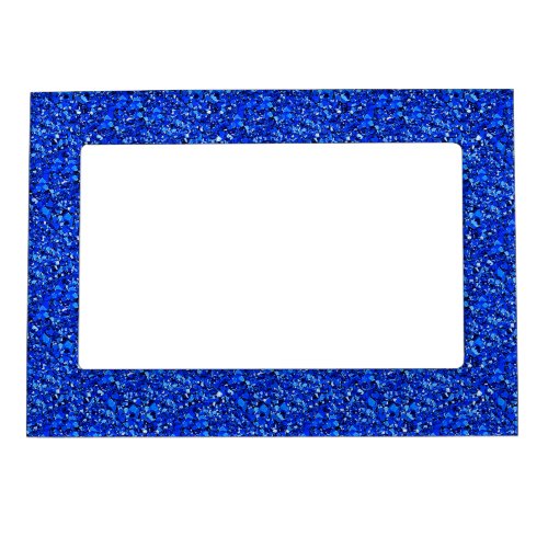 Druzy crystal _ sapphire blue magnetic frame