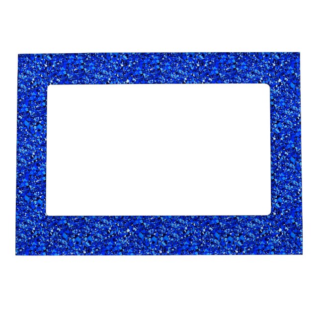 Druzy crystal - sapphire blue magnetic frame (Front)
