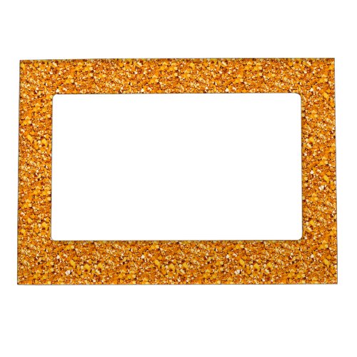 Druzy crystal _ tangerine orange magnetic frame