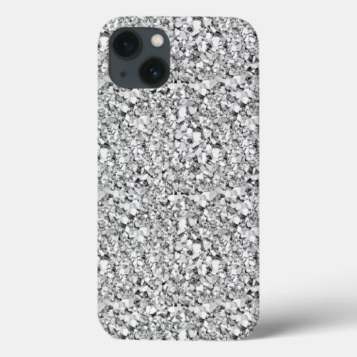 Druzy crystal _ white gold color iPhone 13 case