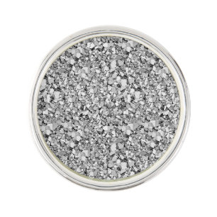 Druzy crystal - white gold color lapel pin