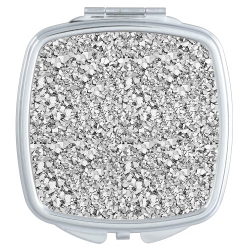 Druzy crystal _ white gold color makeup mirror