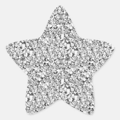 Druzy crystal _ white gold color star sticker