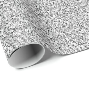 Druzy crystal - white gold color wrapping paper