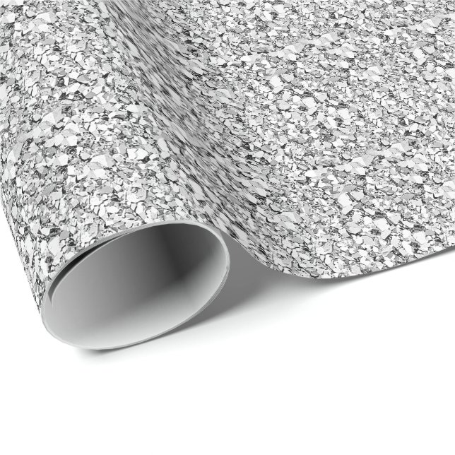 Druzy crystal - white gold color wrapping paper (Roll Corner)