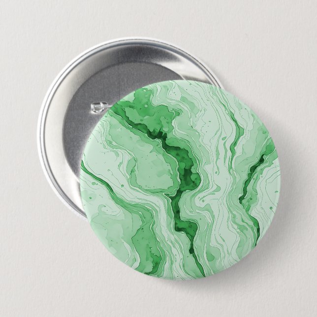 Druzy Forest Green Agate Look  Button (Front & Back)