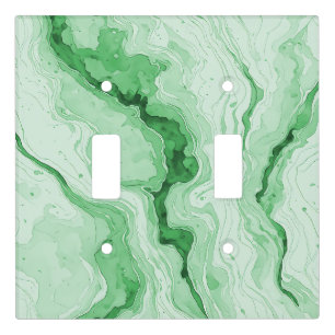 Druzy Forest Green Agate Look  Light Switch Cover