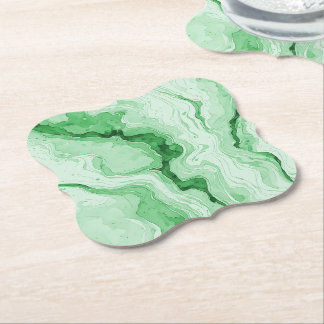 Druzy Forest Green Agate Look Paper Coaster