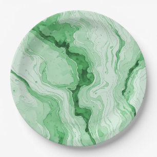 Druzy Forest Green Agate Look  Paper Plates