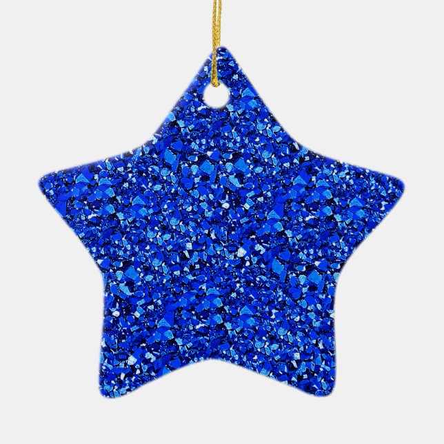 Druzy quartz crystals - cobalt blue ceramic ornament (Front)