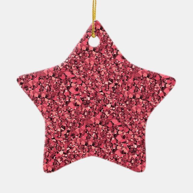 Druzy quartz crystals - garnet red ceramic ornament (Front)