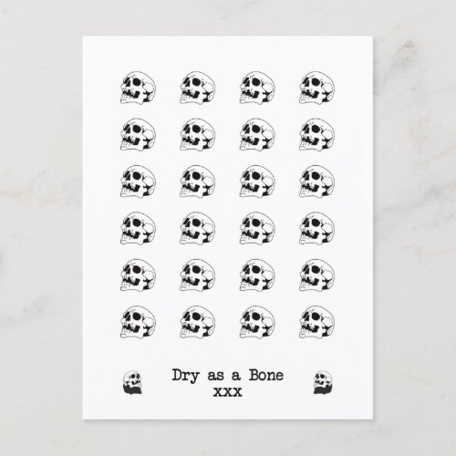 Dry as a Bone Pattern I Postcard