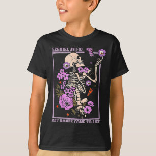 Dry Bone Come To Life Skeleton Floral Christian Ha T-Shirt