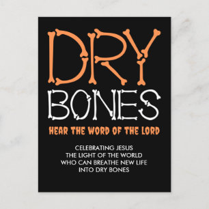 DRY BONES Christian Halloween Greeting Postcard