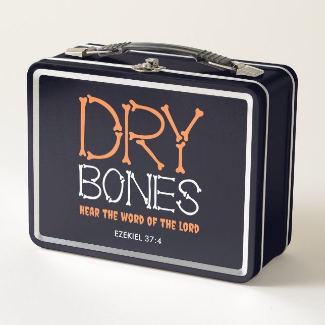 DRY BONES Christian Halloween Metal Lunch Box (Front)