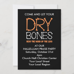 DRY BONES Christian Halloween Party Invitation