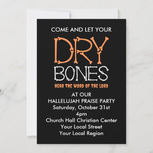 DRY BONES Christian Halloween Party Invitation