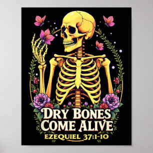 Dry Bones Come Alive Christian Dancing Skeleton Ha Poster