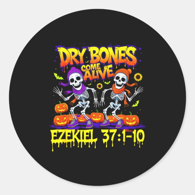 Dry Bones Come Alive Ezekiel 37 Bible Verse Christ Classic Round Sticker (Front)