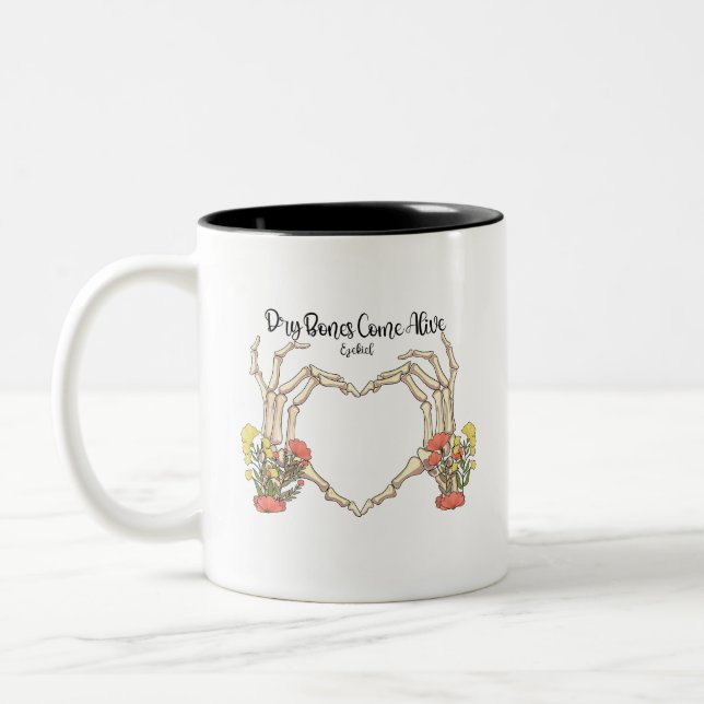 Dry Bones Come Alive Ezekiel Christian Inspiration Two-Tone Coffee Mug (Left)