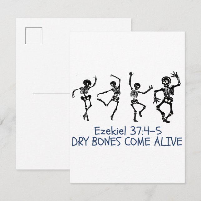 Dry Bones Come Alive Funny Christian Halloween Invitation Postcard (Front/Back)