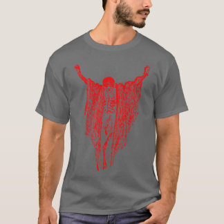 Dry Bones Pastel Goth Red Creepy Skeleton Spirit T-Shirt