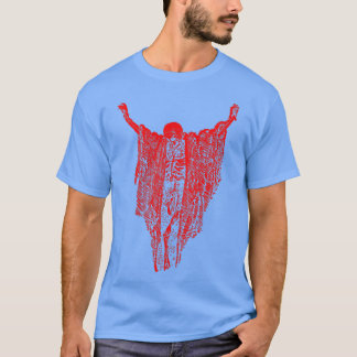 Dry Bones Shirt - Pastel Goth Red Creepy Skeleton