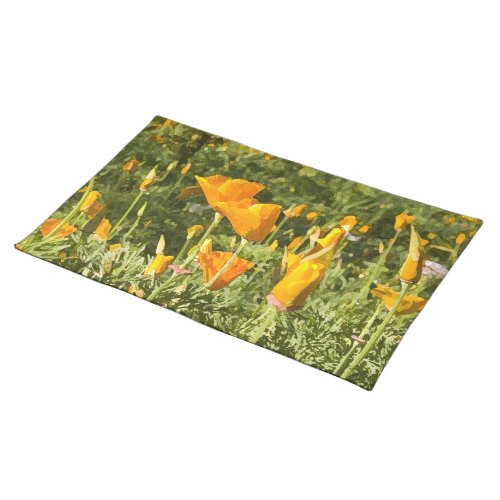 Dry Brush Effect on California Poppy Photograph Placemat