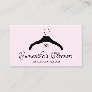 Dry Cleaners Monogram Laundry Business Card
