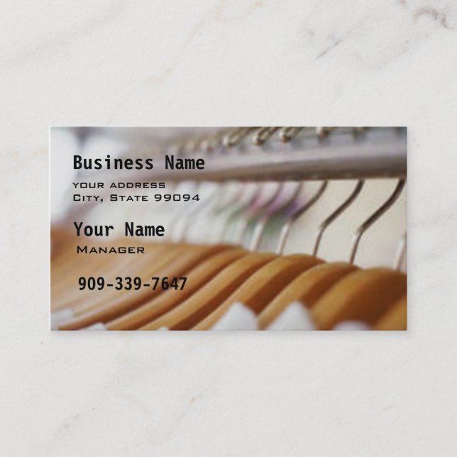Dry Cleaners or Laundry Business Card (Front)