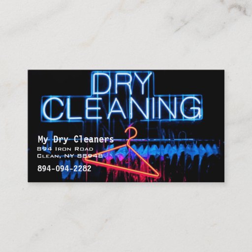 Customizable Dry Cleaners or Laundry Business Card