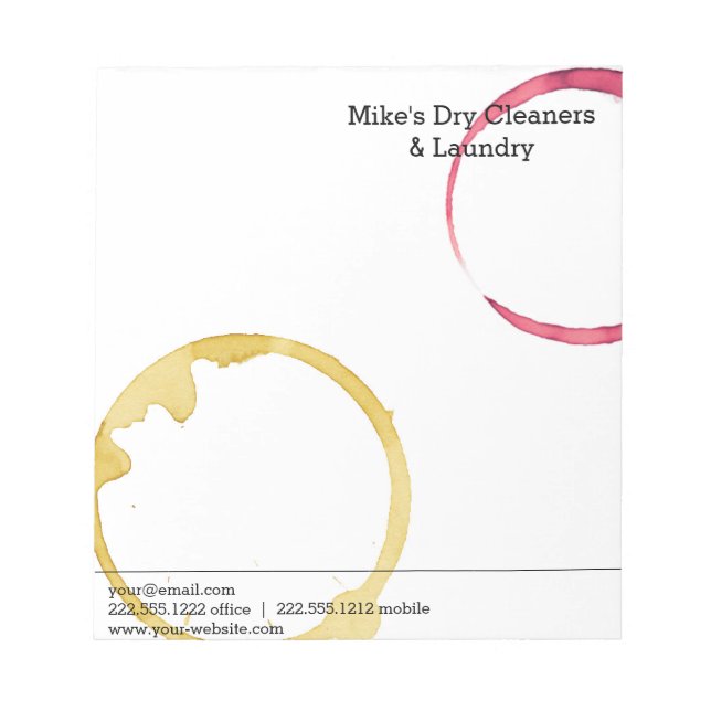 Dry Cleaning and Laundry wine stain is not a crime Notepad (Front)