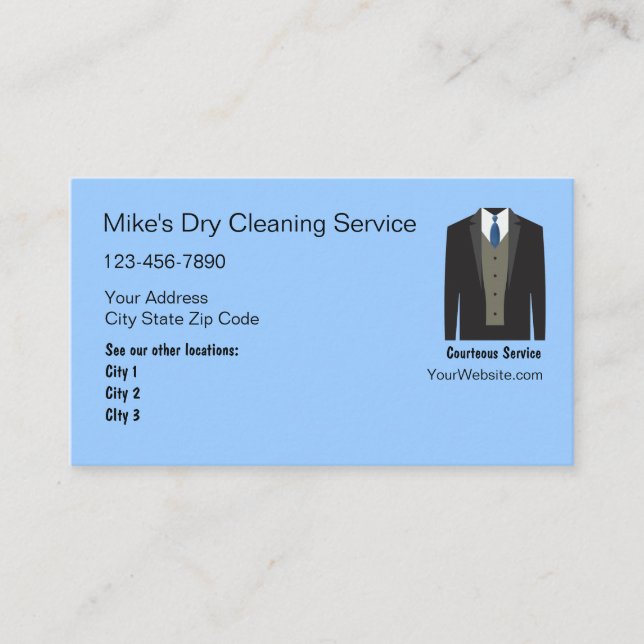 Dry Cleaning Business Cards (Front)