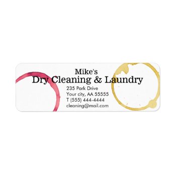 Dry Cleaning Laundry Stains Wine Coffee Business Label by ModernCard at Zazzle