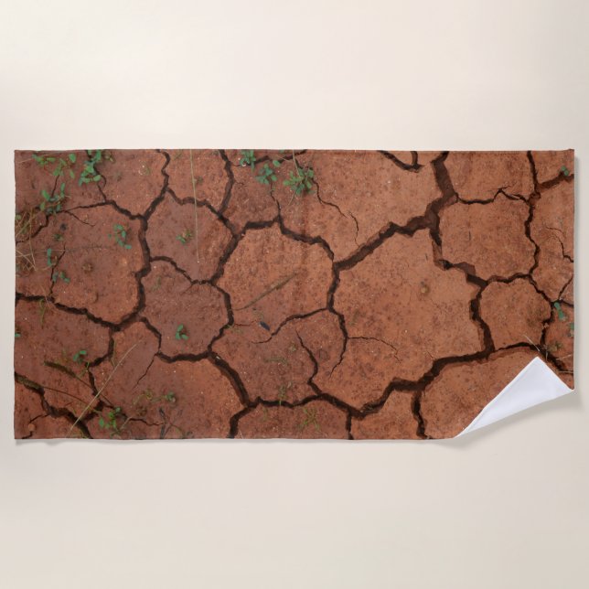 dry, cracked ground beach towel (Front)
