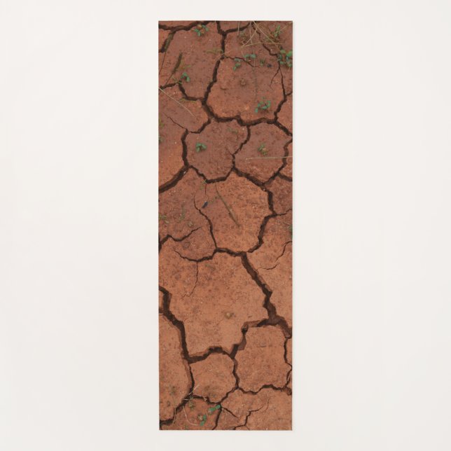 dry, cracked ground yoga mat (Front)