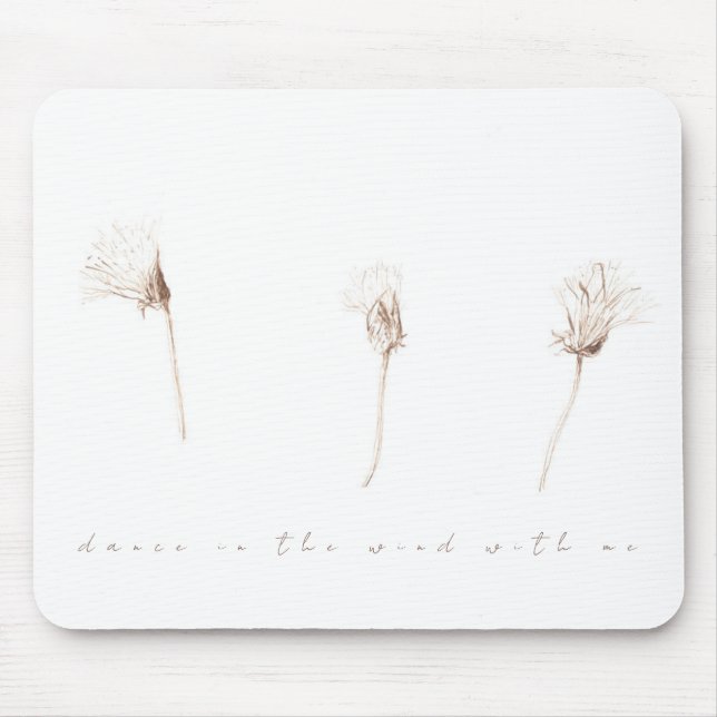 Dry dandelions ink drawing Mouse Pad (Front)