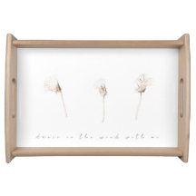 Dry dandelions ink drawing serving tray