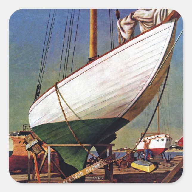 Dry Dock by John Atherton Square Sticker (Front)