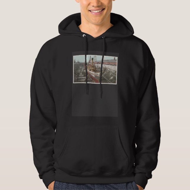 Dry Dock in Portsmouth & Kittery Navy Yard Hoodie (Front)