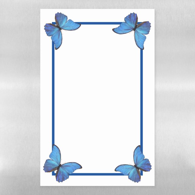 Dry Erase Board Blue Butterflies (Vertical)