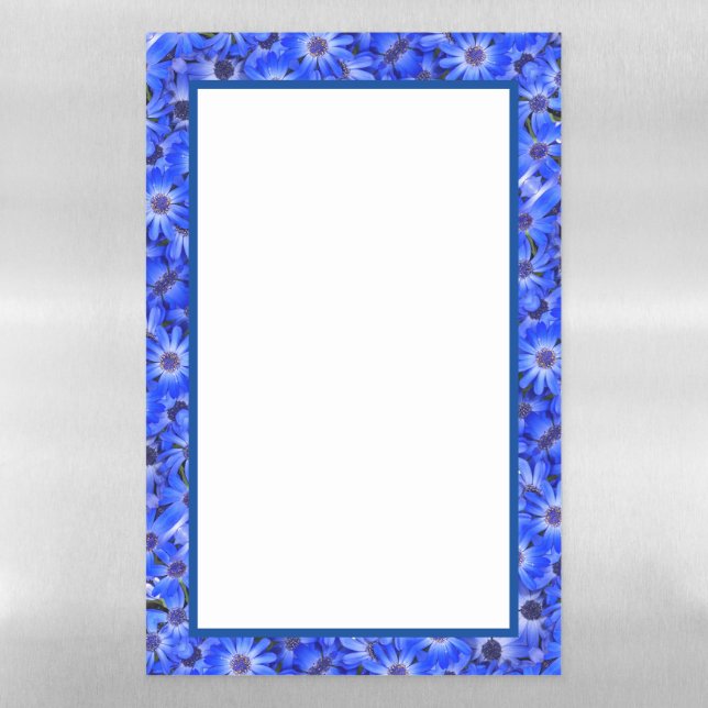 Dry Erase Board Blue Daisies (Vertical)
