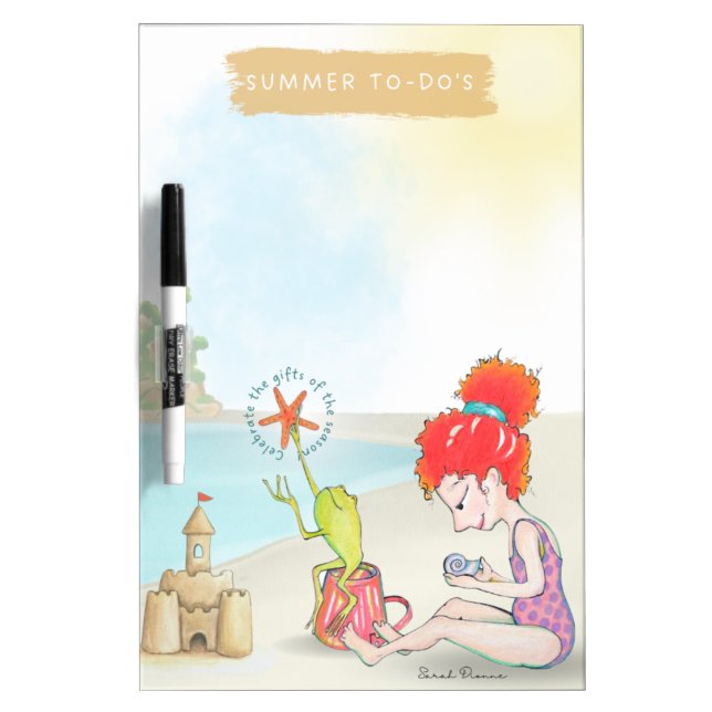 Dry erase board cute summer decor (Front)