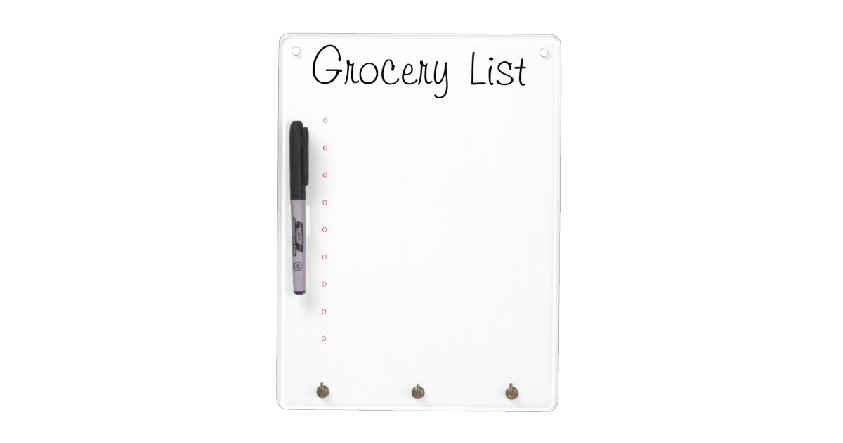 Dry Erase Board Grocery List Zazzle
